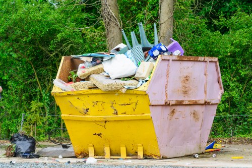 Residents participating in waste removal activities in Bow
