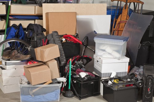 Eco-friendly furniture being sorted for donation and recycling
